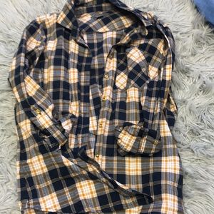 Yellow and navy flannel